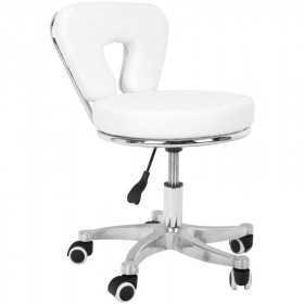 Pedicure stool on wheels 9266 white