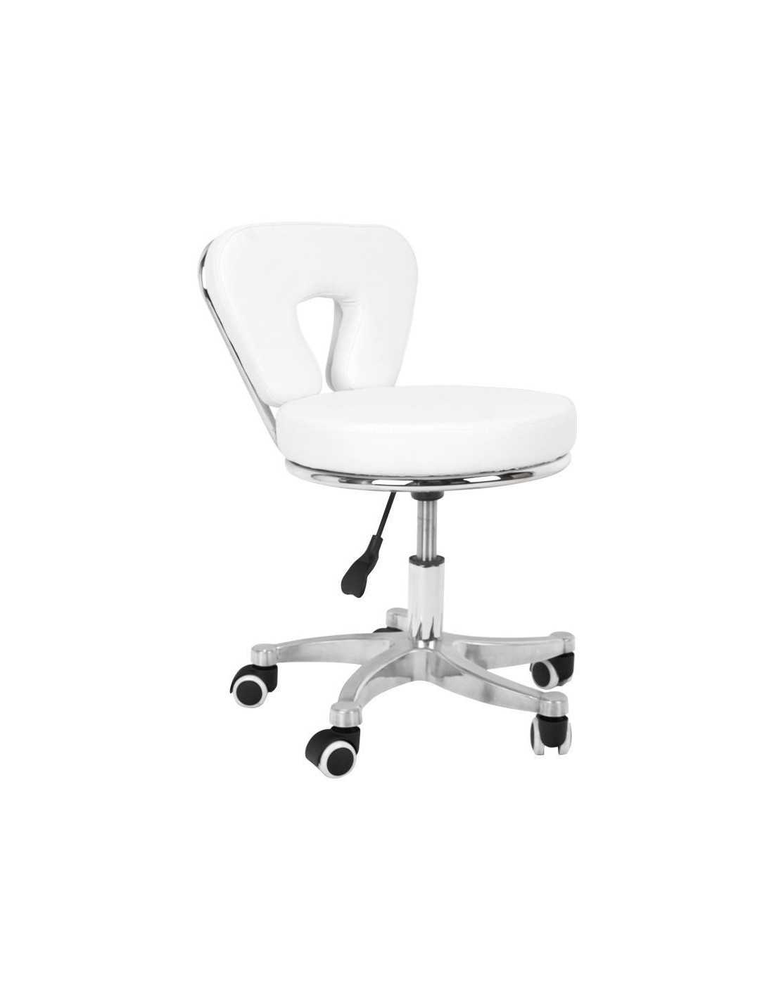 Tabouret à roulettes PEDICURE 9266 BLANC