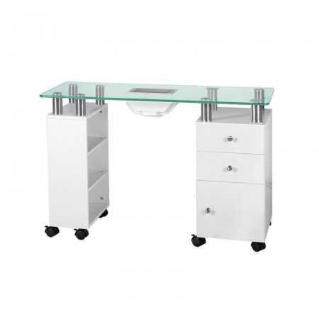 Associate Article  104551 BIURKO GLASS Z POCHŁANIACZEM 013B BIAŁE
