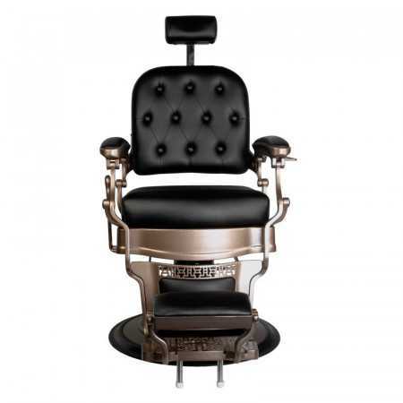 Fauteuil barbier ernesto capitonné noir 