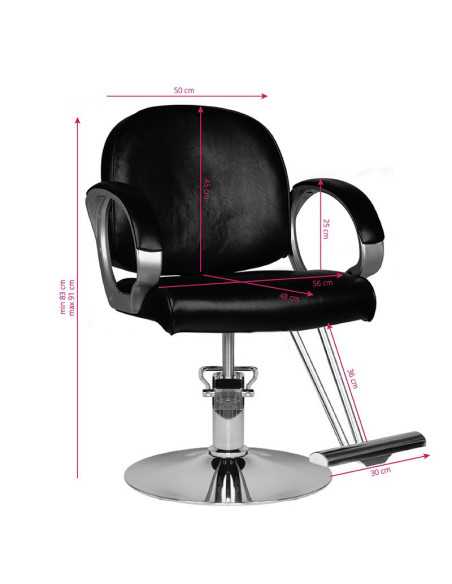 Fauteuil de coiffure spezia noir 