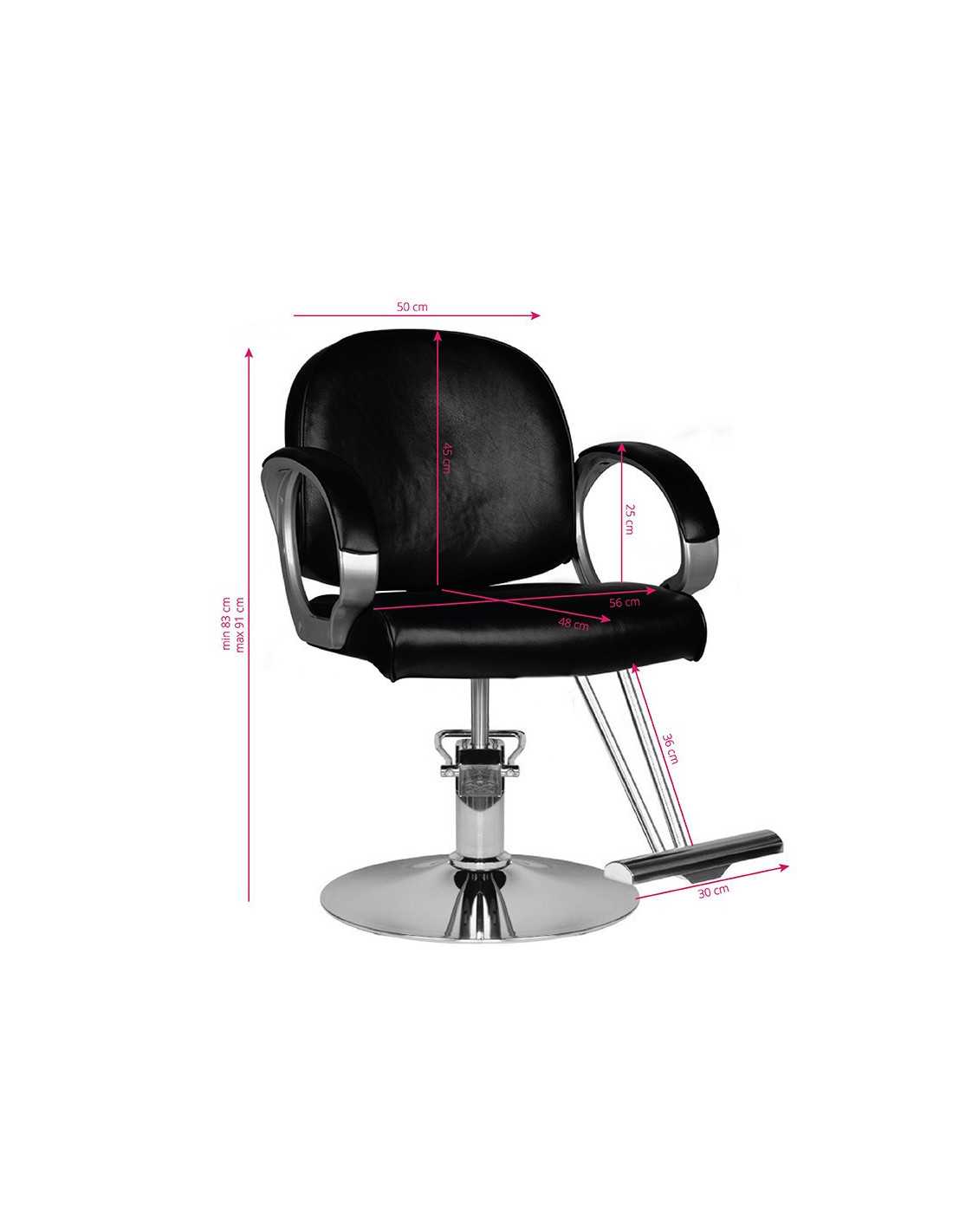 Spezia black hairdressing chair {attributes}