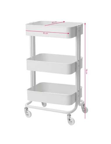 Mesa - carro cosmético hs05 blanco 