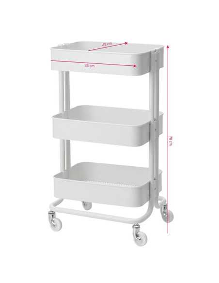 Table - chariot cosmetique hs05 blanc 