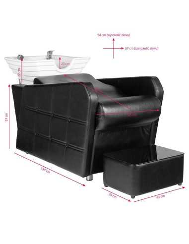 Schwarzes Shampoobecken Arezzo