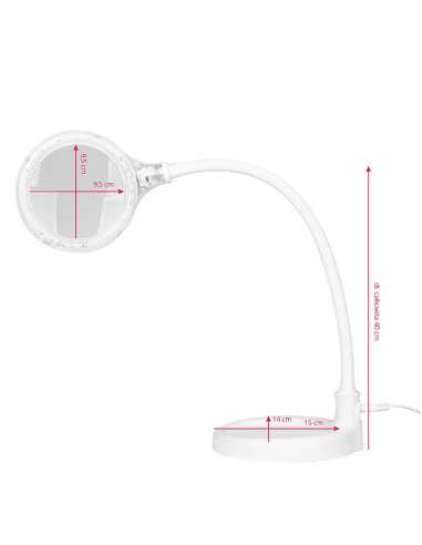 Lupa elegante lampe elegante 30 led smd 5d avec socle et clip pour bureau 