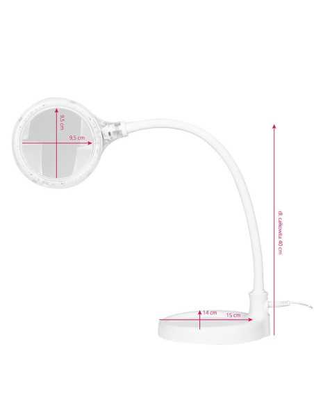 Lupa elegante com lâmpada de 30 LEDs SMD 5D, com base e clipe para mesa