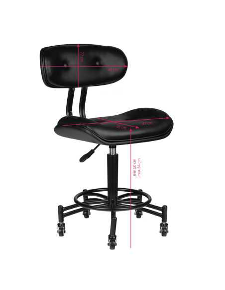 Tatouage 129237 TABOURET A ROULETTE NOIR TATOUAGE FLORENCE
