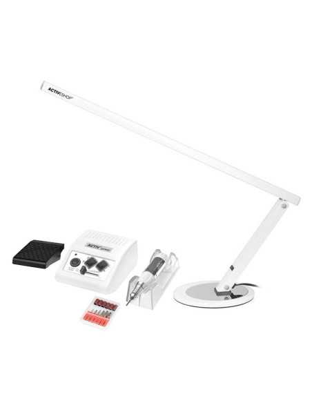 Ponceuse Ongle 131750 PONCEUSE ONGLE JD500 BLANC + LAMPE DE BUREAU SLIM 20W BLANC