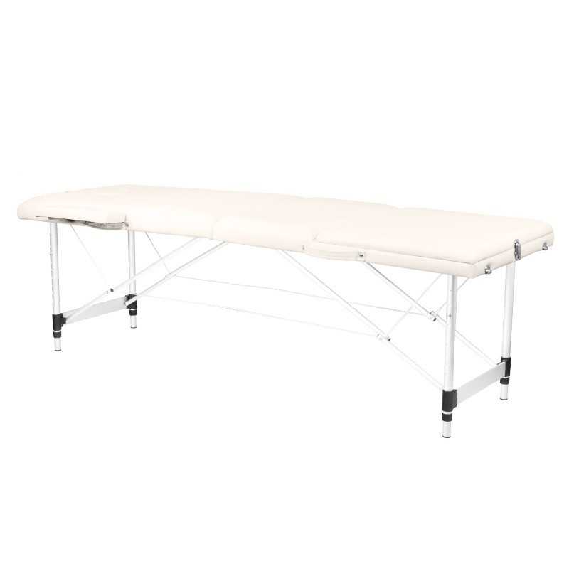 Table de massage pliante confort aluminium 3 segments crème