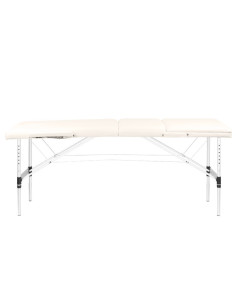 Aluminium comfort opklapbare massagetafel 3 creme segmenten