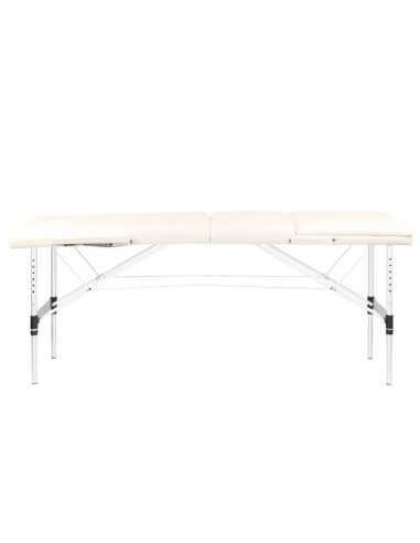 Massageliege 130790 KOMFORT KLAPPBARE MASSAGELIEGE ALUMINIUM 3 SEGMENTE CREME