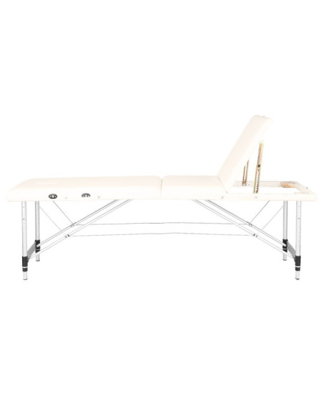 Mesa de Massagem 130790 MESA DE MASSAGEM DOBRÁVEL CONFORTO ALUMÍNIO 3 SEGMENTOS CREME