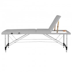 Zložljiva miza za udobno masažo aluminij 3 delna siva