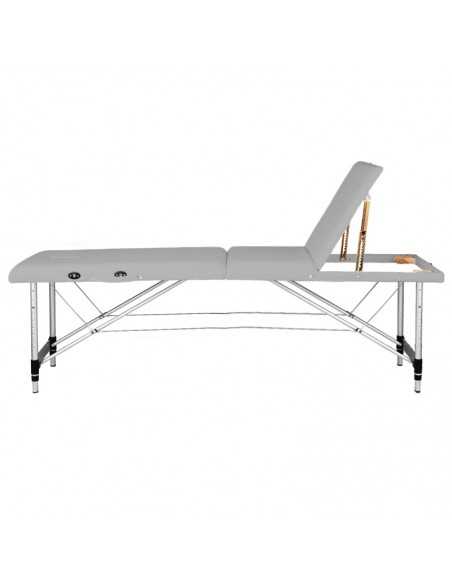 Table pliante pour massage confort aluminium 3 sections gris