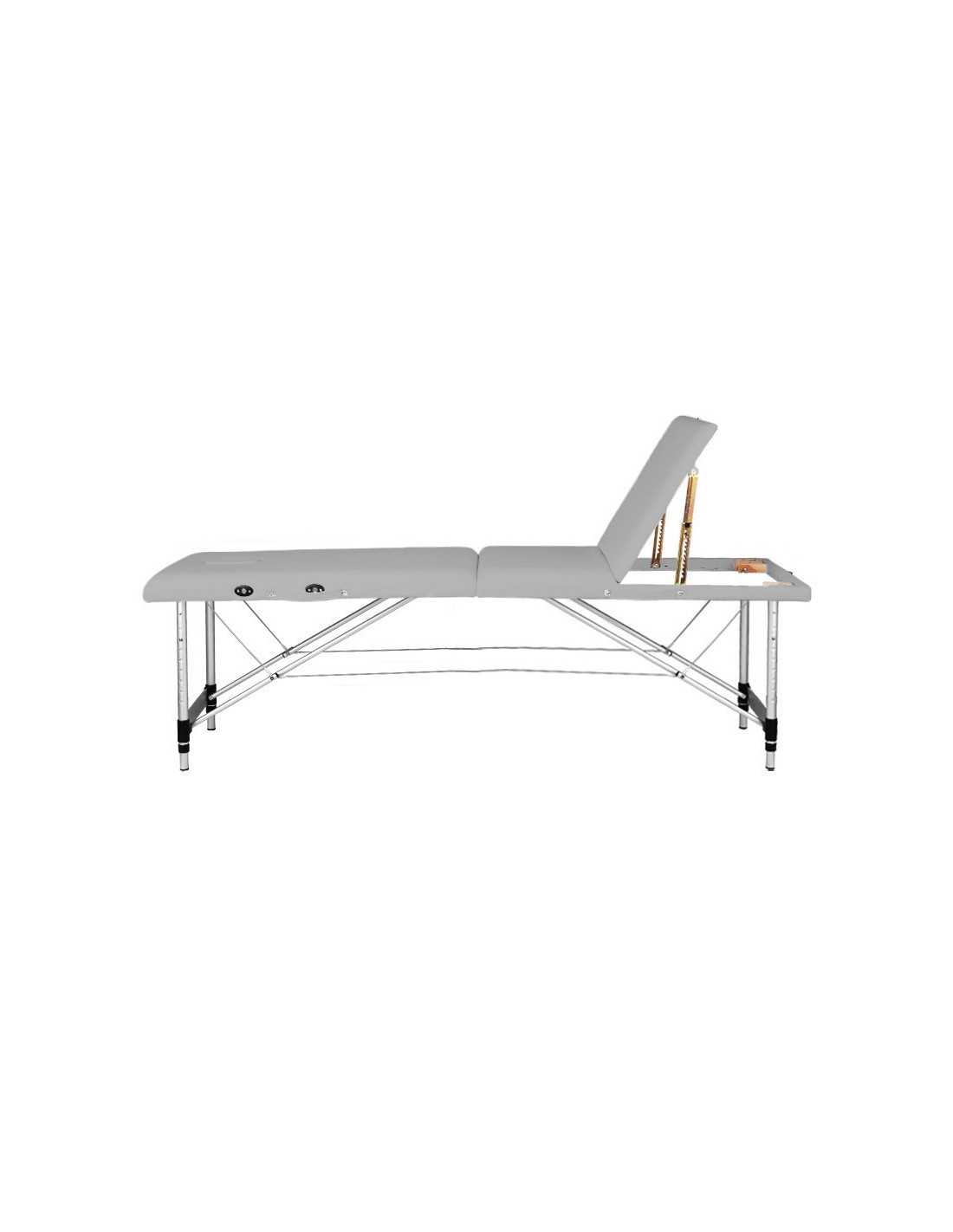 Table de Massage 130791 TABLE PLIANTE POUR MASSAGE CONFORT ALUMINIUM 3 SECTIONS GRIS