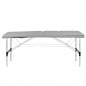 Zložljiva miza za udobno masažo aluminij 3 delna siva