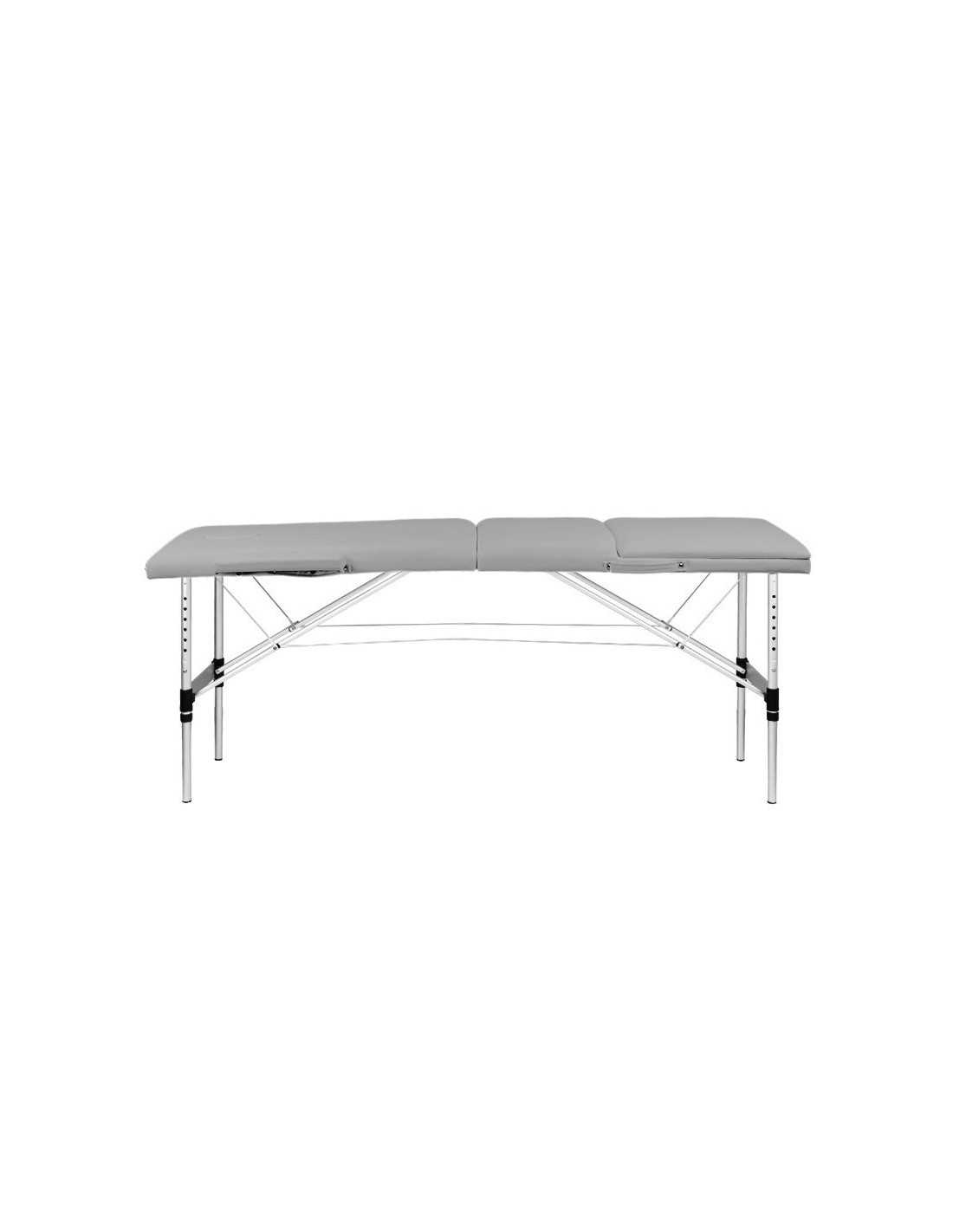Table de Massage 130791 TABLE PLIANTE POUR MASSAGE CONFORT ALUMINIUM 3 SECTIONS GRIS