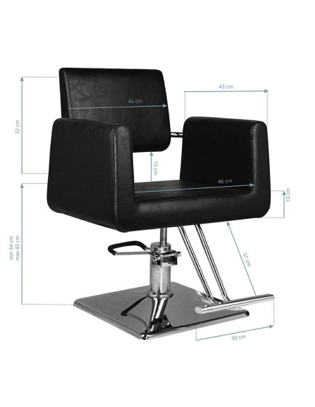 Fauteuil de coiffure imperia noir 