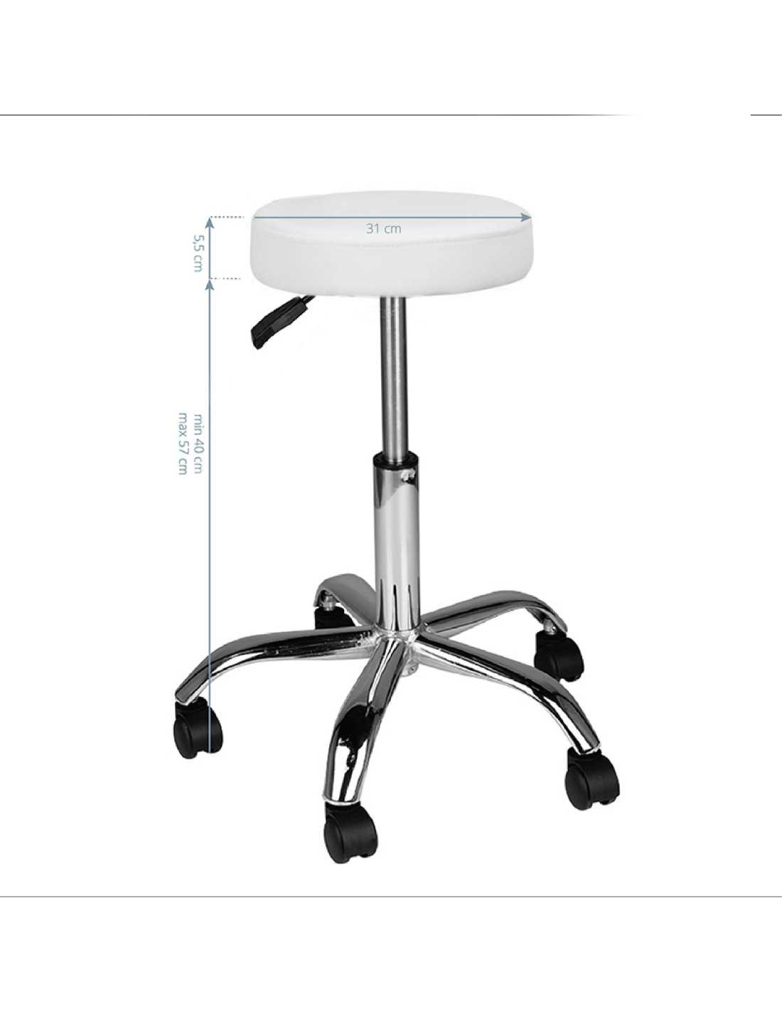 Hocker mit Rollen 129898 Kosmetikhocker am-310 weiß