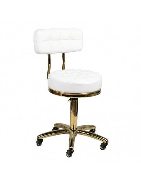 COSMETIC STOOL GOLD AM-961 WHITE