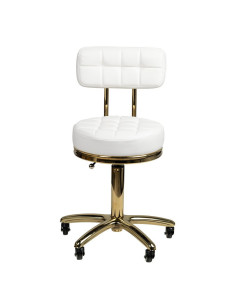 COSMETIC STOOL GOLD AM-961 WHITE