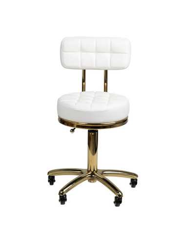 Stool with wheels 131988 Stool with wheels gold am-961 white