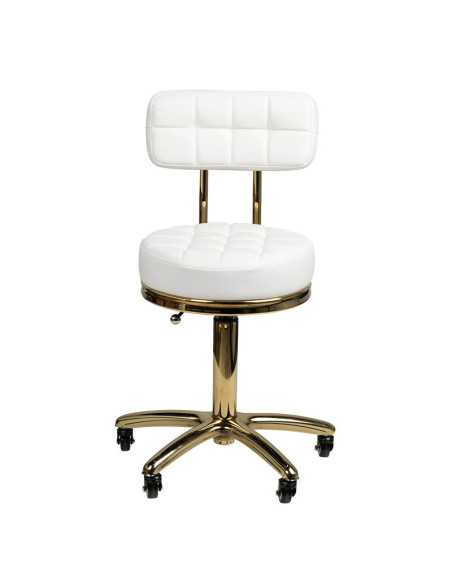 COSMETIC STOOL GOLD AM-961 WHITE