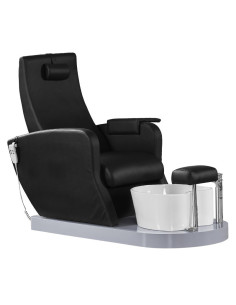 Fauteuil Pédicure Spa Massant 132920 Fauteuil spa pour pédicure noir avec pompe