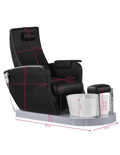 SILLA DE SPA PEDICURE NEGRA CON BOMBA 2