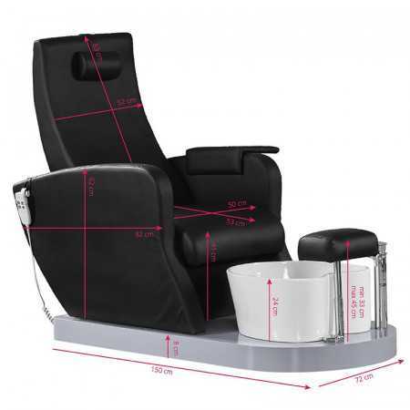 SILLA DE SPA PEDICURE NEGRA CON BOMBA