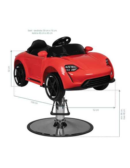 Rode porshe auto kappersstoel voor kinderen 
