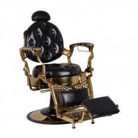 Chaise de barbier Cesare Noir Or Capitonné 