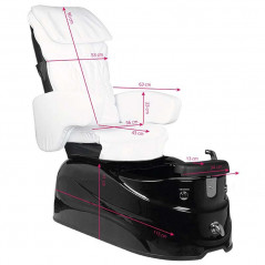 PEDICURE SPA ARMCHAIR AS-122 WHITE AND BLACK WITH MASSAGE FUNCTION