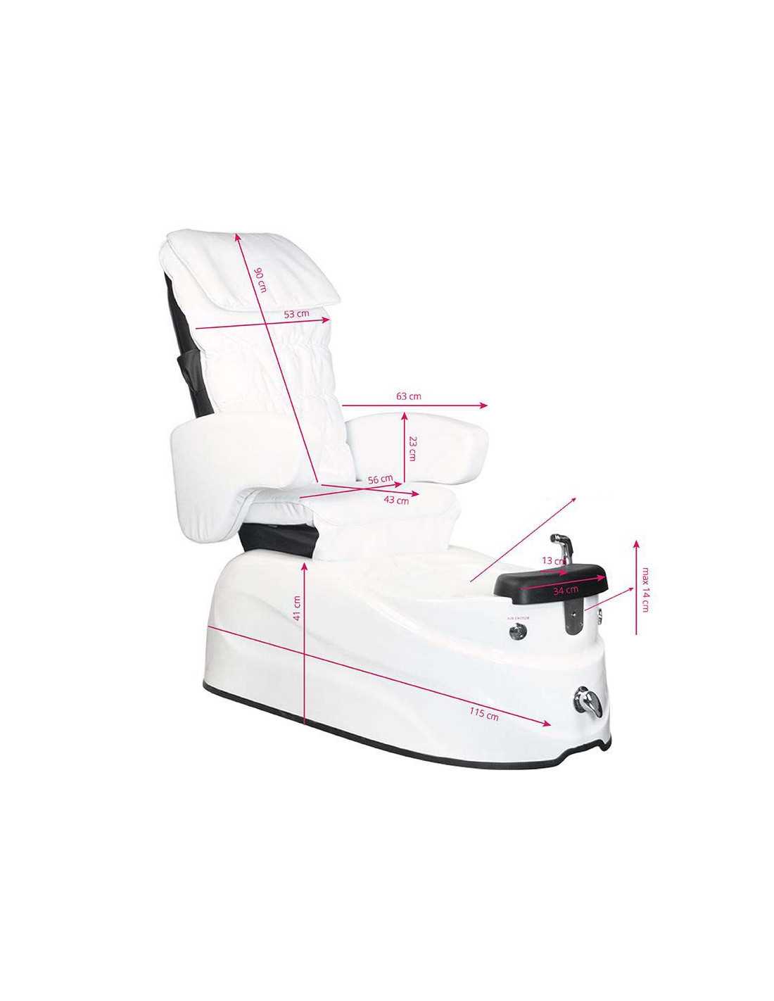 AS-122 WHITE SPA PEDICURE CHAIR WITH MASSAGE FUNCTION