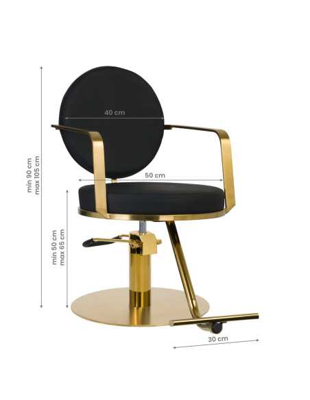 fauteuil de coiffure arras noir or {attributes}