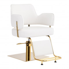 GABBIANO HAIRDRESSING CHAIR LINZ WHITE GOLD 