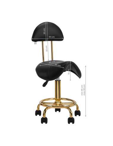 TABURETE COSMÉTICO 6001G ORO NEGRO