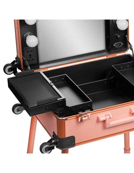 Table de maquillage ampoules led t-27 or rose