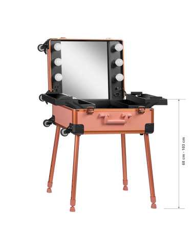 Table de maquillage ampoules led t-27 or rose