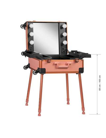 Table de maquillage ampoules led t-27 or rose