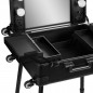 Make-up koffer trolley + led spiegel t-27 zwart