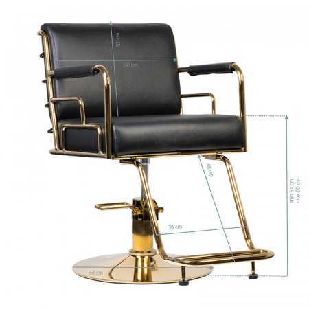 GABBIANO HAIRDRESSING CHAIR PRATO GOLD - BLACK 