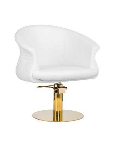 FAUTEUIL DE COIFFURE VERSAL OR BLANC