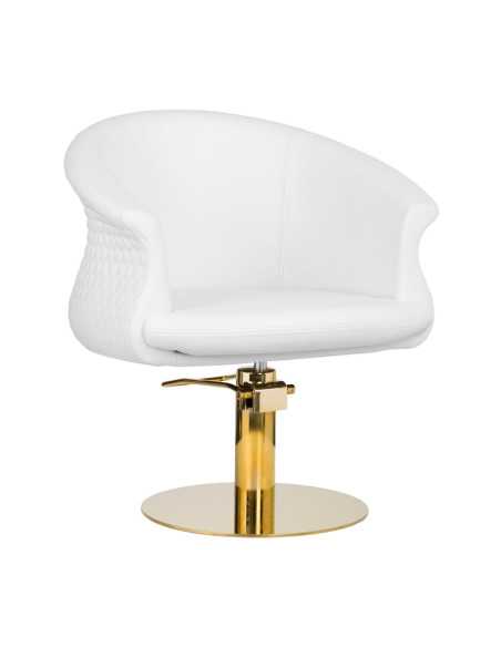 FAUTEUIL DE COIFFURE VERSAL OR BLANC 