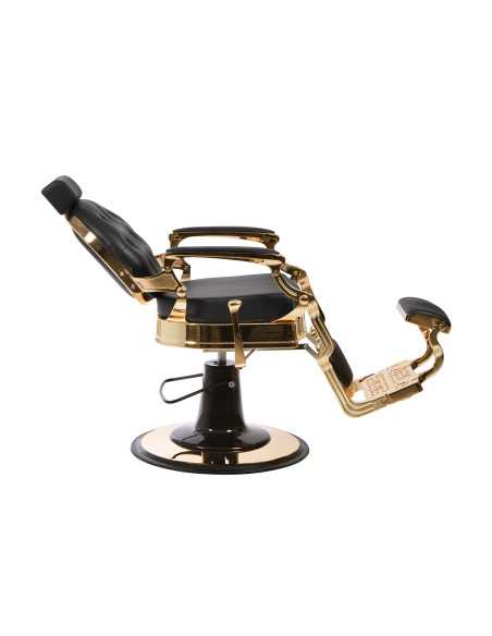 Vintage zwarte Florence heren kappersstoel 