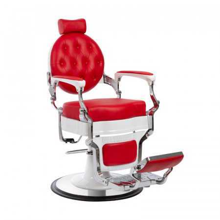 Fauteuil barbier vintage homme florence BLANC ROUGE