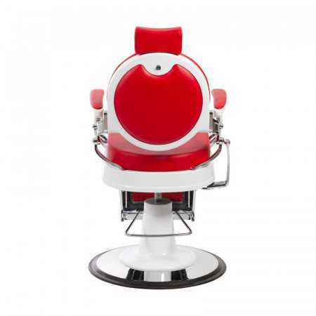Fauteuil barbier vintage homme florence blanc rouge 