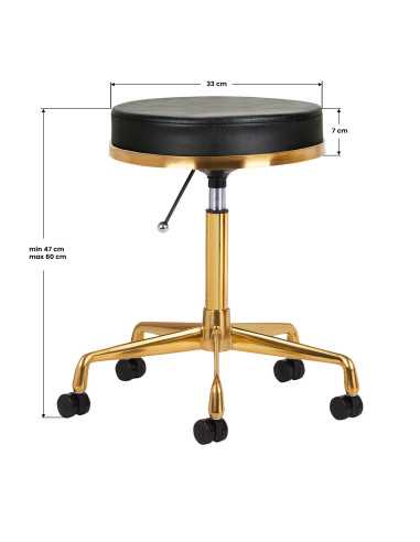 TABORET KOSMETYCZNY H4 ZŁOTY CZARNY 