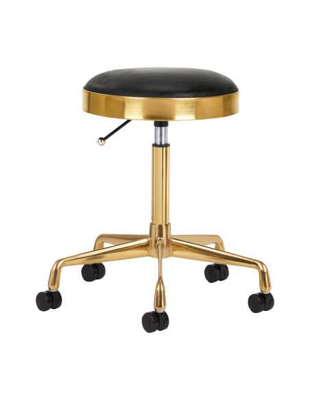 Tabouret Luxe Gold Lusso Noir|Élégance et Confort Professionnel